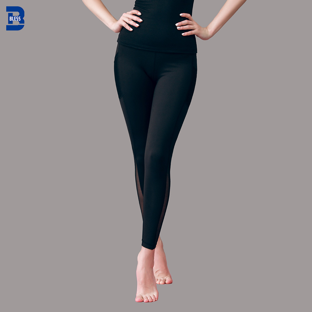 Factory Price Ladies High Waist Mesh Sports Tight Push Up Leggings