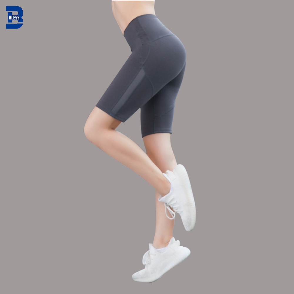 High Quality Fitness Sports Yoga Nylon Compression Shorts Booty Shorts for Women