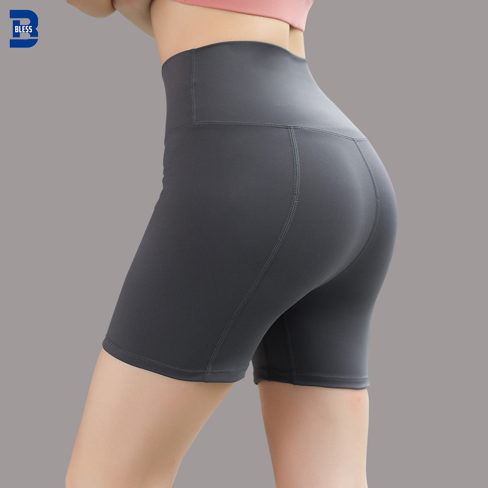 Custom High Waist Women Compression Workout Soft Dry Fit Running Yoga Shorts For Women Sports Booty Shorts