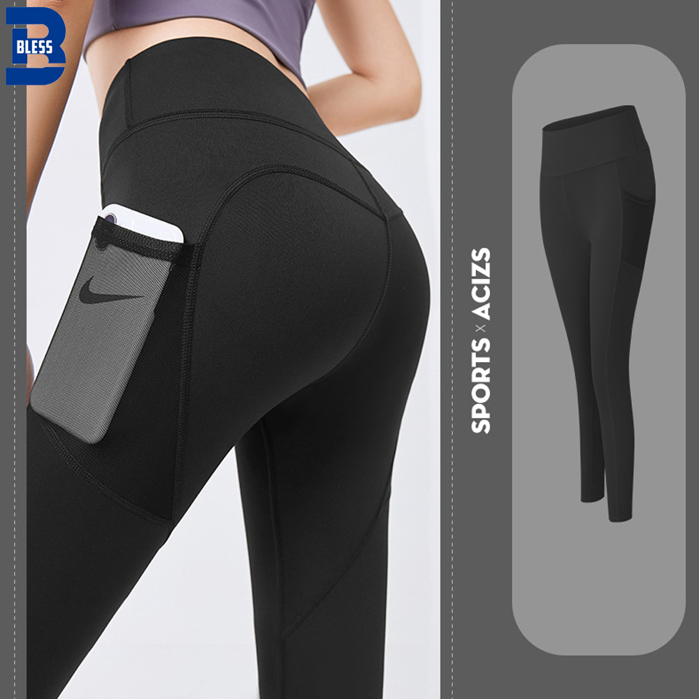 High Quality Plus Size Athletic High Waist Yoga Pants Butt Lift Scrunch Fitness Leggings With Mesh Side Pockets
